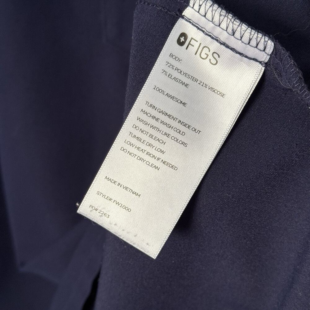 Figs Technical Collection Catarina One Pocket Scrub Top Shirt Women XL Navy Blue - Picture 7 of 7